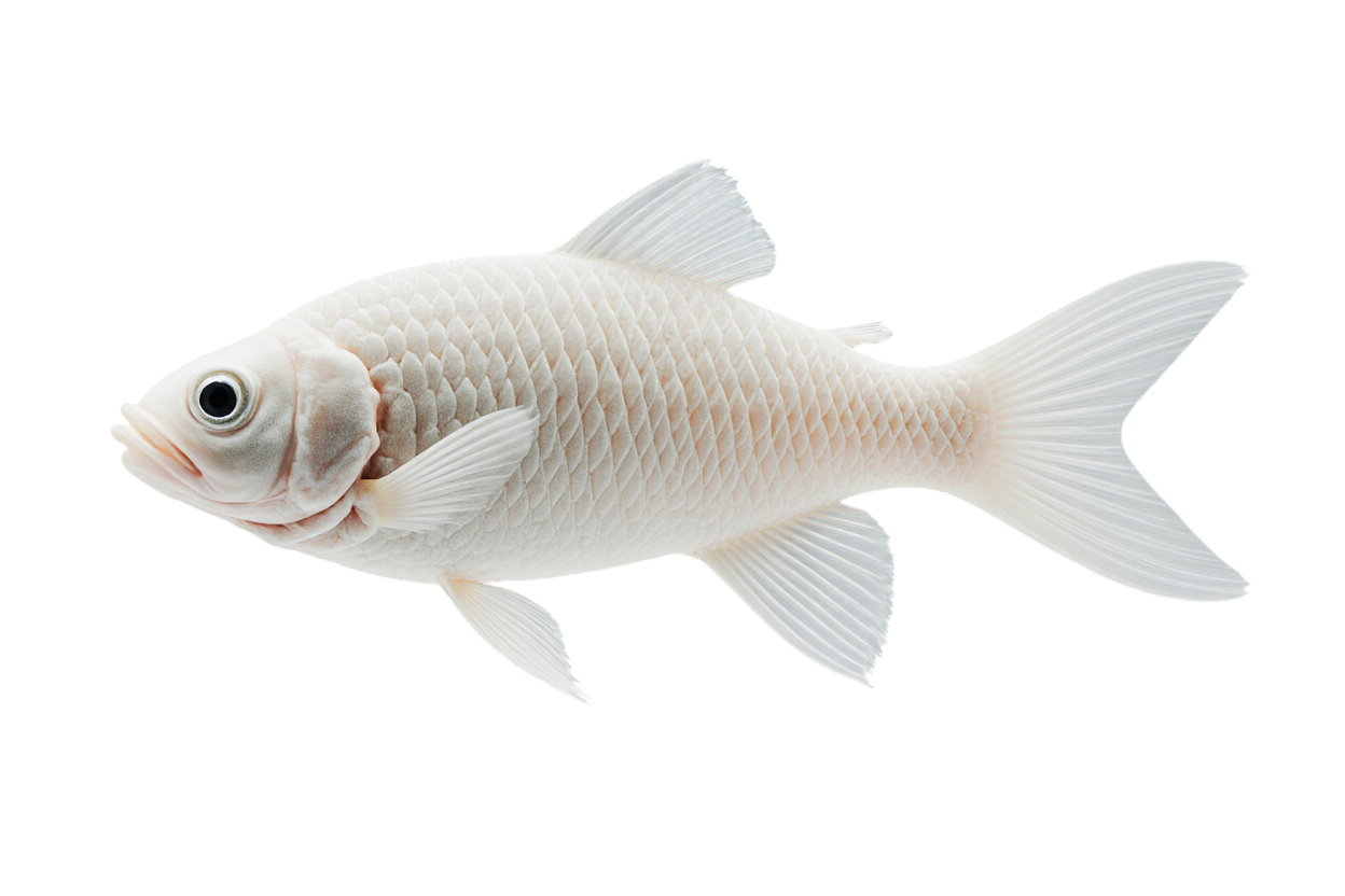Белый декоративный карась