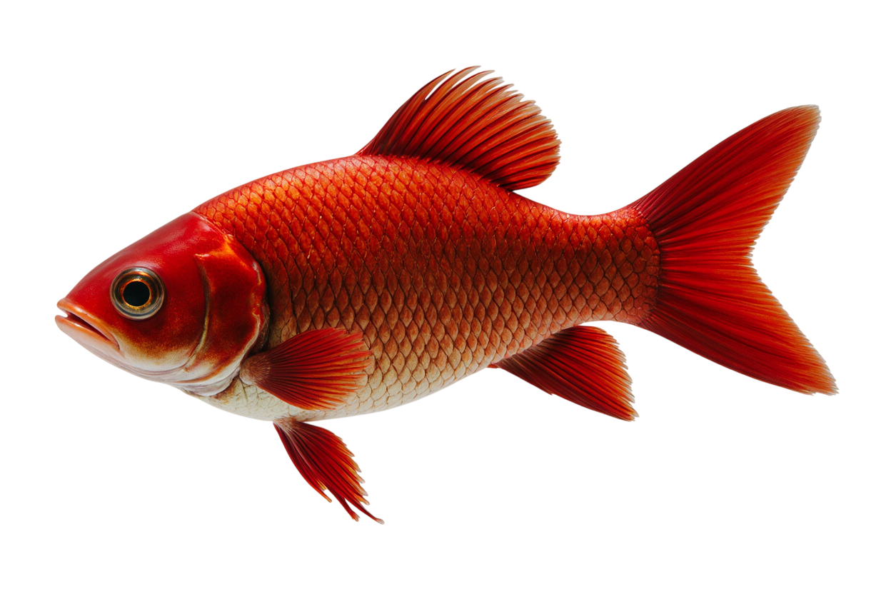 Красный декоративный карась